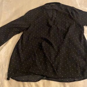 Banana Republic black whit white dots shirt